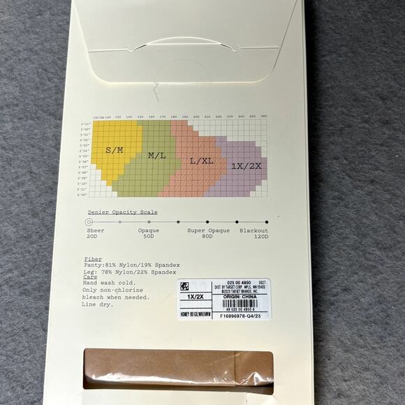 A New Day Control-Top Sheer Hosiery Plus Size Pantyhose Honey Beige NEW 1X 2X - Picture 2 of 3